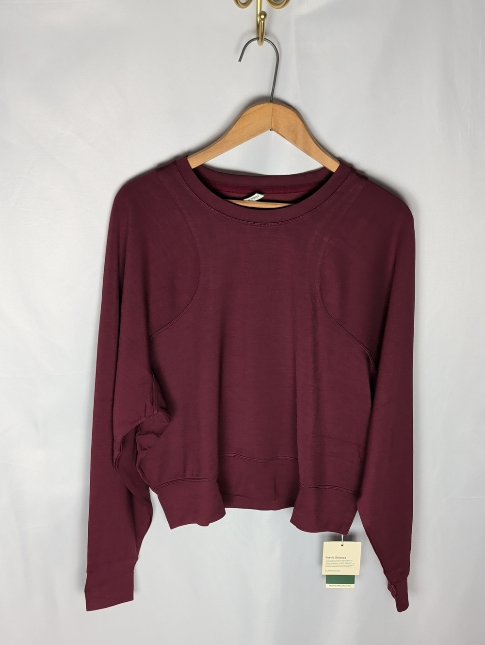 Halara SpacerTek Round Neck Reglan Sleeve Solid Casual Sweatshirt L